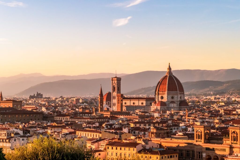 Vedere asupra Florentei și asupra Piazza del Duomo